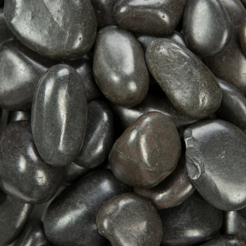 (6034) Black Polished Pebble 1-2inch (40lb bag)