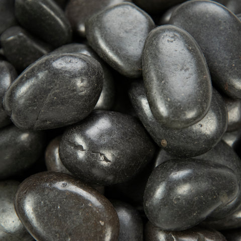 (6039) Black Polished Pebble .75-1.25inch (40lb bag)